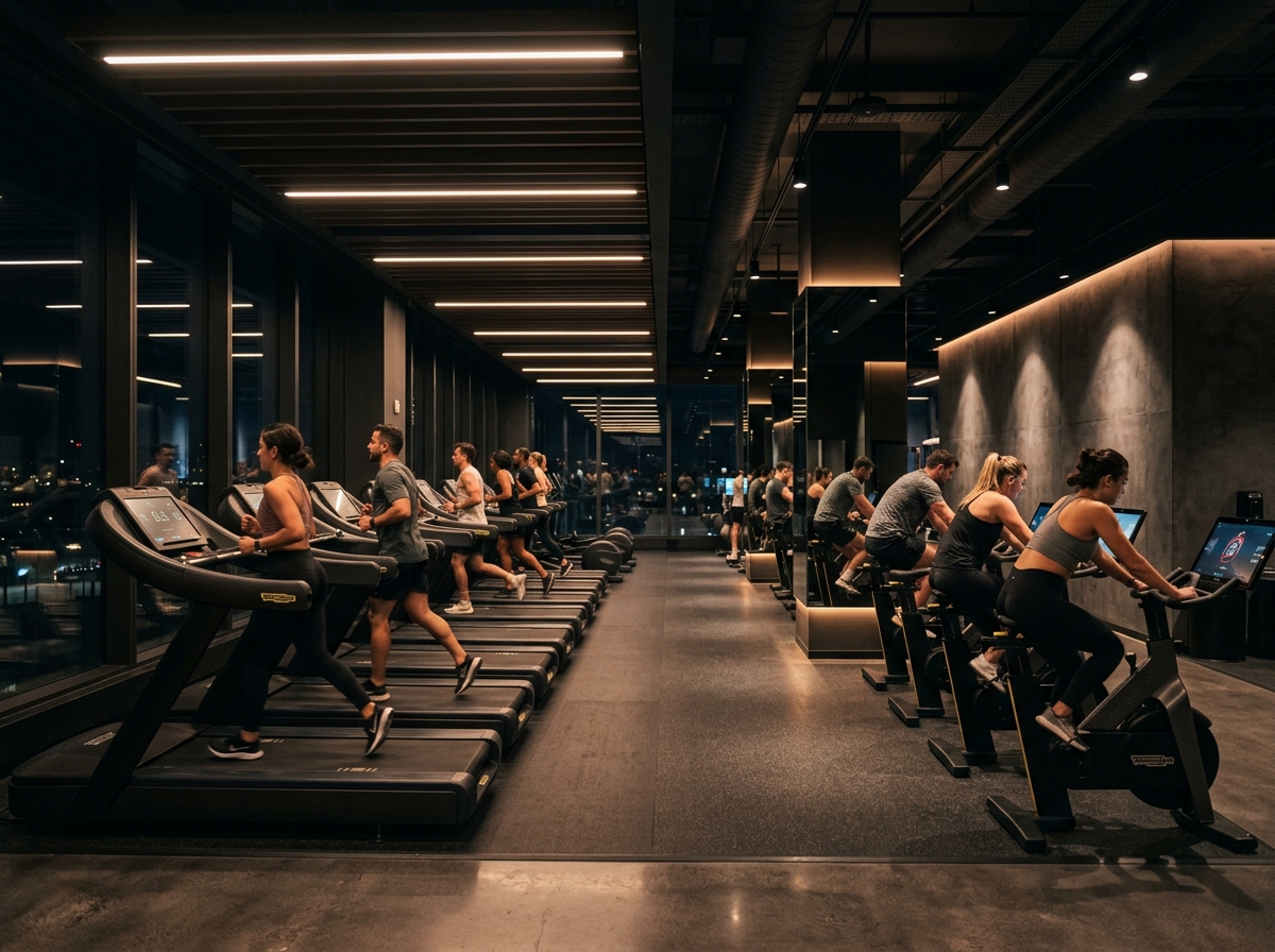 Modern treadmill cardio training zone