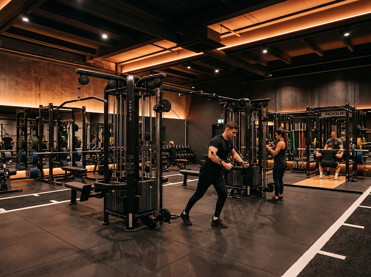Sleek gym training room atmosphere